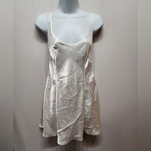 Chemise Small Cream Color Lace Silky‎ Lingerie Nightie Intimates Sleepwear B918